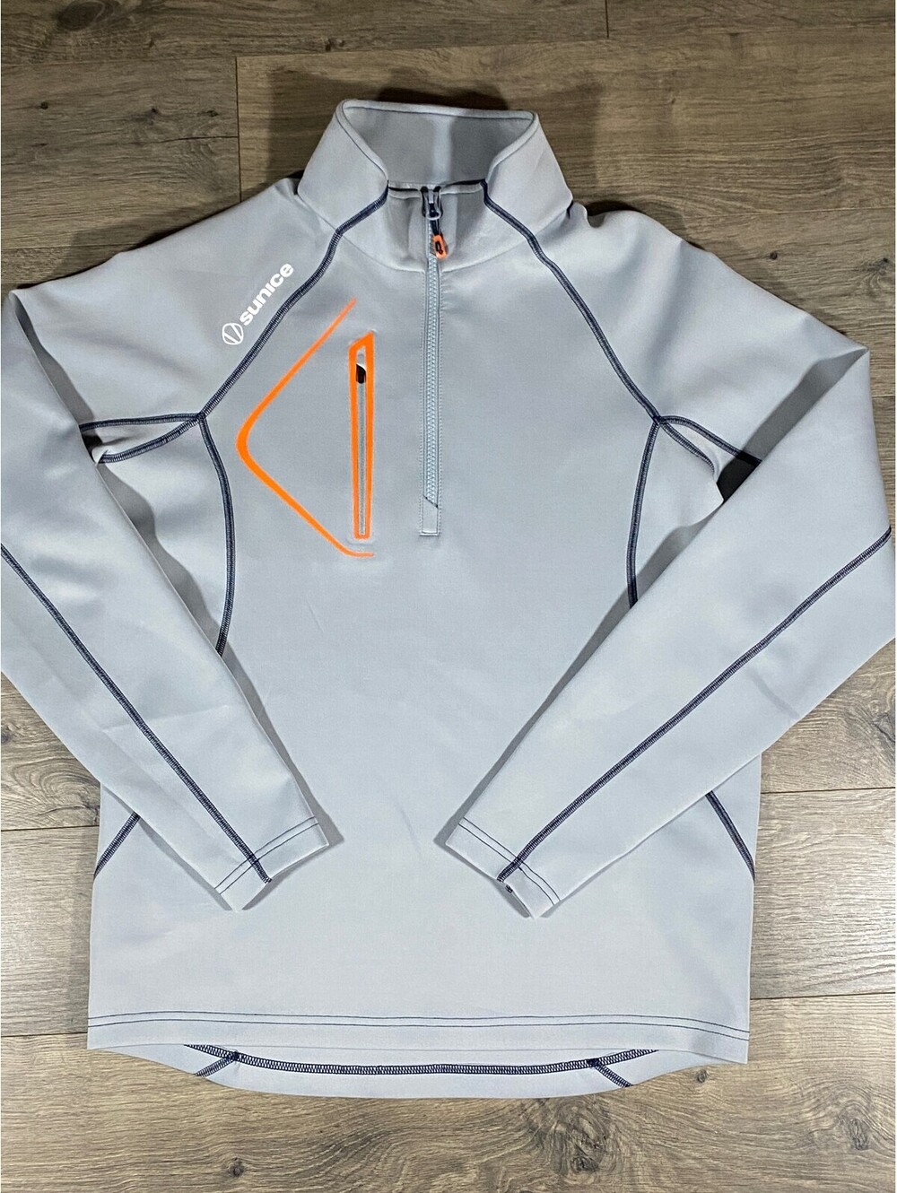 Sunice Men’s Medium Gray Orange 1/4 Zip Performance Golf Pullover S77000